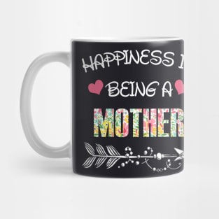 Happiness is being mother floral gift Mug